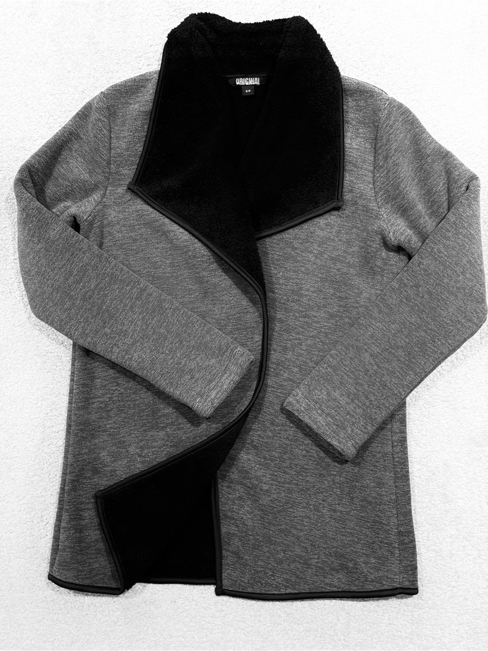 STYLISH WARM NICOLE MILLER OPEN FLEECE CARDIGAN - Picture 2 of 12